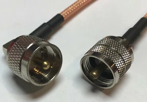 RG400 UHF Male Angle to UHF Male 259 Double Shield Coax PICK LENGTH RF US Lot - Picture 1 of 3