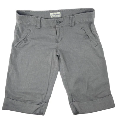 Aeropostale Women's Gray Size 32W Herringbone Bermuda Walking Shorts Cuffed  - Image 1 of 4