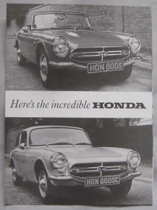 1967 - 68 Honda S800 Roadster & Coupe Brochure - Picture 1 of 3
