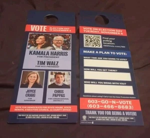 Kamala Harris Tim Walz For President 2024 Official Campaign DOOR HANGER NH - Bild 1 von 3