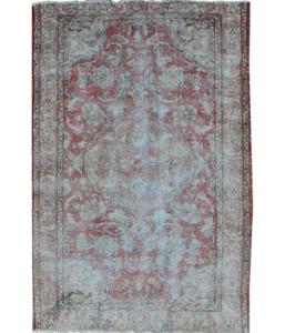 Alfombra tradicional de lana oriental vintage anudada a mano 4x7 4'4''x7'3"" - Imagen 1 de 14