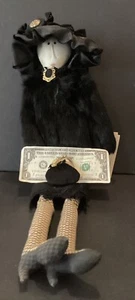 ‘Carmen Manago’ Art Doll In Black Fur Coat, Lace, And Purse - Picture 1 of 10