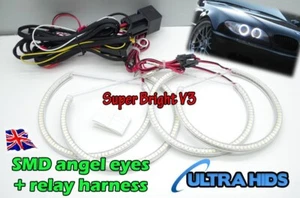 * BMW 4x 131mm E39 E36 SMD ANGEL EYE KIT PROJEKTOR 7000K E38 LIMOUSINE TOURING COUPÉ - Bild 1 von 1