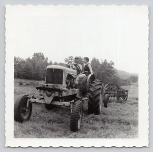 Vintage Photo Farmer and Girl on Hay Tractor c1950s - Picture 1 of 2