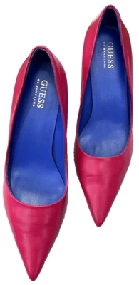 Women Guess Hot Pink Pointed Toe Kitten Heel Classic Pump ~ 9 - Image 1 of 4