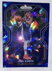 Joel Embiid 2020-21 Panini Prizm Blue Cracked Ice /125 SP TEAM COLOR MATCH MVP