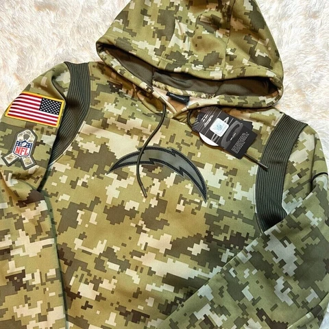 New Nike Los Angeles Chargers Salute to Service Camouflage Hoodie Jacket Sz M Cover