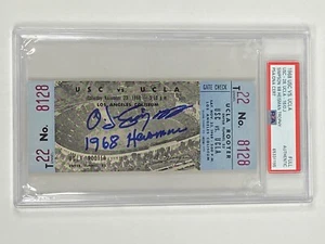 OJ SIMPSON 1968 USC v UCLA Nov 23 FULL ticket Heisman signed autograph PSA DNA - Picture 1 of 2