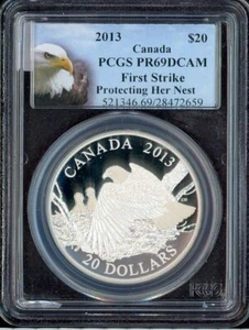 2013 Canada 20 Dollars First Strike Protecting Her Nest PCGS PR69 DCAM - Picture 1 of 2