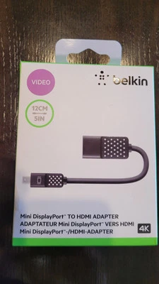 Open Box Belkin Mini DisplayPort to HDMI Adapter 4K READ DESCRIPTION - Image 1 of 2
