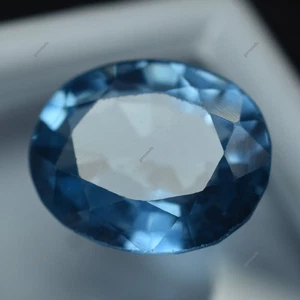 Piedra preciosa suelta certificada corte ovalado natural 8,75 quilates zafiro azul más exigente - Imagen 1 de 6