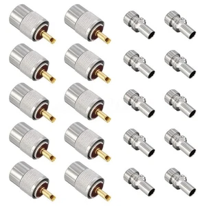 Pack 10 x of PL259 Male Plugs Connectors for 6mm Cable (e.g. RG58 / COAX) Set - Picture 1 of 5