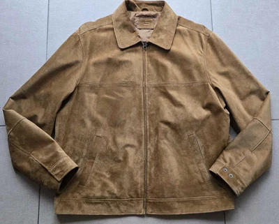 M&S Blue Harbour Suede Leather Jacket Brown Mens Large Chest 104-109cm 41-43" - Image 1 of 4