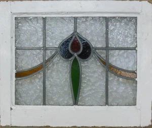 BONITO ABSTRACTO ANTIGUO VITRAL INGLÉS CON PLOMO 20.5" X 17" - Imagen 1 de 3