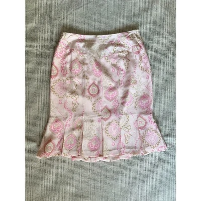 Vintage Worthington 100% Silk Pink Gold Paisley Fairycore Whimsical Skirt Size 4 - Image 1 of 4