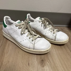 Adidas Stan Smith Mens Shoes 8 White Green Lace Up Low Top - Picture 1 of 9