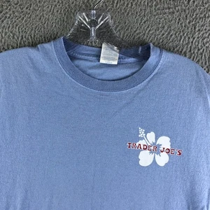 Trader Joes T-Shirt Erwachsene Medium hellblau Hibiskus Kurzarm Rundhals - Bild 1 von 8