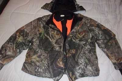 Vtg Hunting Red Head Thinsulate Camo Jacket Orange Coat Vest Mossy Oak 2XL Hood - Image 1 of 4