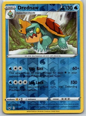 Drednaw 061/202 Reverse Holo SWSH01: Sword & Shield Base Set NM - Image 1 of 2