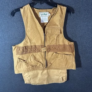 LL Bean Vintage Canvas Duck Hunting Shooting Vest Men’s M USA 80’s Game Pouch - Picture 1 of 7