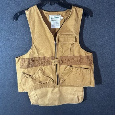 LL Bean Vintage Canvas Duck Hunting Shooting Vest Men’s M USA 80’s Game Pouch - Image 1 of 4
