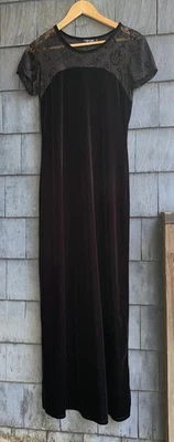 Maxi Vestido Floral De Colección Y2K My Michelle Terciopelo Negro Malla Transparente M Hada Gótico Foto 1 de 4