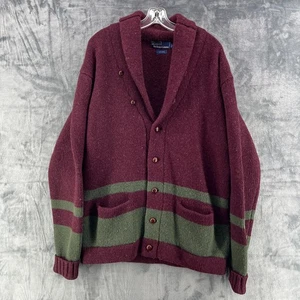 Polo Ralph Lauren 100% Wolle Varsity Strickjacke Pullover Leder Knopf Schalkragen - Bild 1 von 21