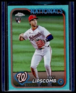 2024 Topps Chrome Update Trey Lipscomb RC Aqua Refractor USC134 Nationals #/199 - Picture 1 of 2