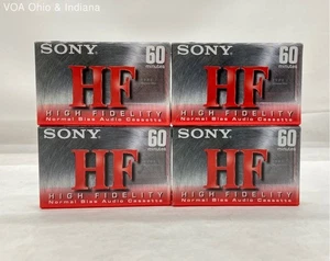 4 NEW Sony HF 60 Minute Normal Bias Audio Cassette Tapes Blank Media - Picture 1 of 7