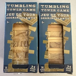 Mini Tumbling Tower Spiel - 36 Holzblöcke - 4-1/2" hoch 2er Set NEU VERSIEGELT - Bild 1 von 2