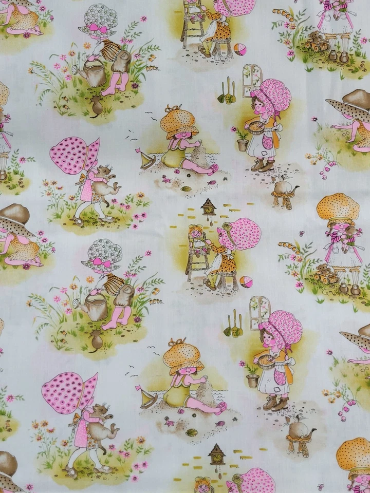 Holly Hobbie and Friends Cotton Fabric Vintage New With Tag  1 yd 24 inch - Image 1 of 4