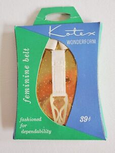 NOS VTG 60s KOTEX WONDERFORM FEMININE BELT Period Menstruate KIMBERLY CLARK New