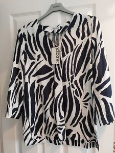 Jaeger Zebra Print Linen Top. UK 10 Brand New - Picture 1 of 3