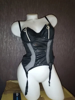 Sexy Korsage 80A mit Hot String M Netz - Biker Club gogo Set Disco Hot - Bild 1 von 4