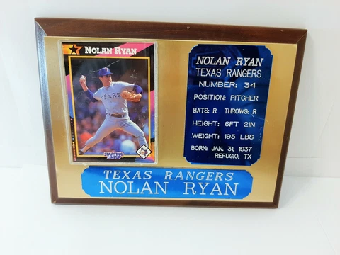 NOLAN RYAN #34 STARTING LINEUP BASEBALL CARD WITH MLB PERSONAL INFO PLAQUE Cover