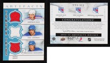 2012 Artifacts Tundra Trios Jerseys Blue Jaromir Jagr Eric Lindros #TT3-SLJ HOF
