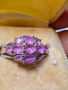 9ct Gold - Pink Stones (Tourmalines?) & Diamond Ring - QVC - Birmingham - 2005 - Picture 1 of 24