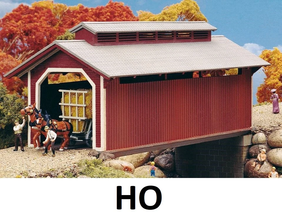 HO Scale - Willow Glen Covered Bridge "Building Kit" Walthers - 933-3652 - Image 1 of 4