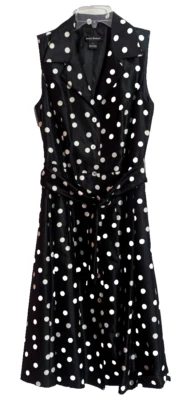 Vestido Retro JESSICA HOWARD Negro Lunares Rockabilly Talla 8 Cinturón 5A Foto 1 de 4