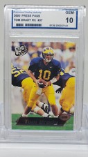 2000 Press Pass Tom Brady RC #37 PGA GEM 10 PATRIOTS BUCCANEERS