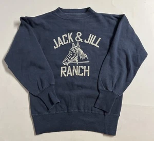 Vintage 1960s Men’s S Jack & Jill Ranch Rothbury MI Souvenir Crewneck Sweatshirt - Picture 1 of 8