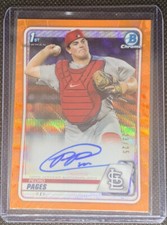 2020 Bowman Chrome Orange Wave Prospect Auto PEDRO PAGES Cardinals /25