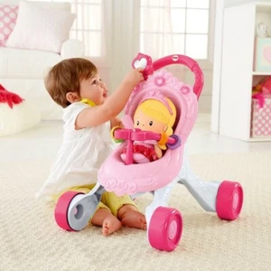 Lauflernhilfe Baby Walker Lauflernwagen Kinderwagen mit Puppe Fisher Price NEU  - Bild 1 von 5