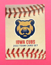 2022 Choice, Iowa Cubs - TEAM HEADER CARD only (front & back)