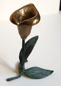 Calla Lilie Kerzenständer Messing 2farbig Kerzenhalter Einarmig Vertigris Vtg. - Bild 1 von 10