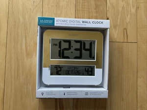 Technology L73859 Two-Tone Atomic Digital Wall/Table Clock with Temperature - Picture 1 of 2