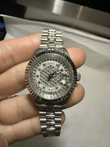 Croton Men's Bellagio 1st Gen Swiss ETA 2836 Automatic CZ MOP Sapphire SS Watch - Picture 1 of 4
