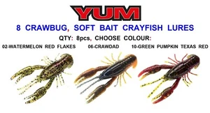 YUM CRAWBUG SOFT BAIT DNA SCENTED CRAYFISH LURES 8pcs COARSE SEA FISHING LURES - Picture 1 of 4