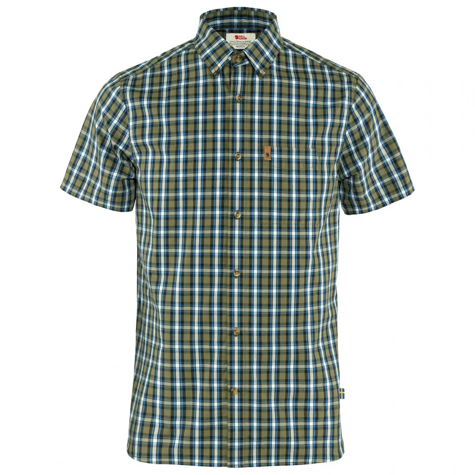 Fjällräven Övik Shirt SS M Wanderhemd Outdoor kurzarm grün green alpine blue - Bild 1 von 1