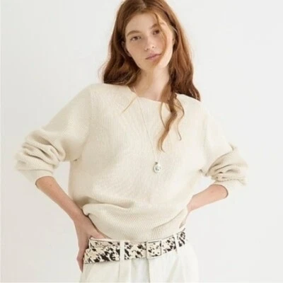 J. Suéter Crew Acanalado Elástico Cuello Redondo Minimalista Calce Relajado - Talla XS Foto 1 de 4